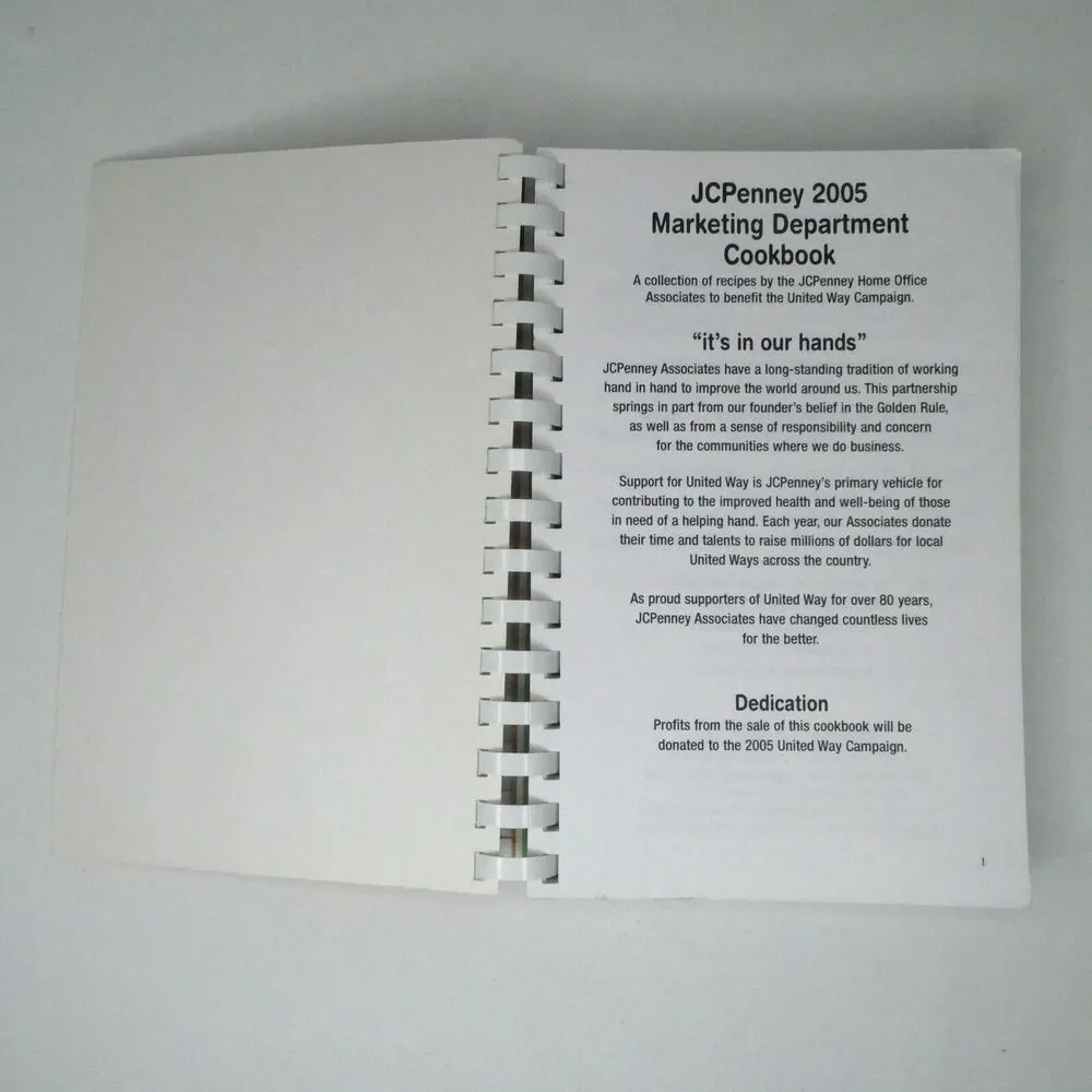 2005 Employee‎ Cookbook JCPenney Marketing Department + Dog & Cat Treats Recipes